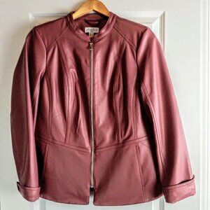 Studio D&Co. Mauve Faux Leather Zip Jacket